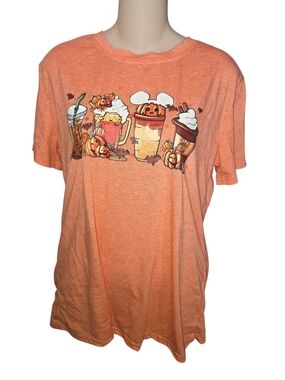 Not Branded Not official Fall Drink Character Short Sleeve Orange T-shirt Wmns L